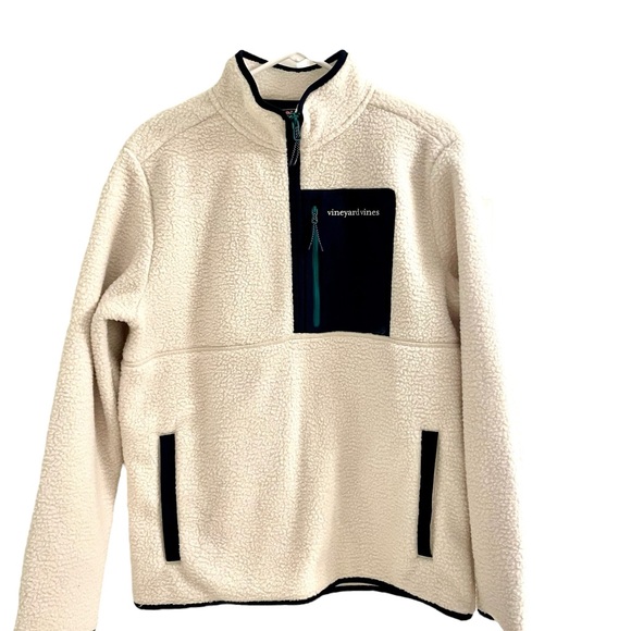 Vineyard Vines Outerwear Sherpa Half-Zip Men’s (Unisex) Pullover Jacket,… - Picture 1 of 9